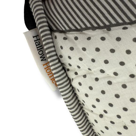 Happy Hallow Quilted Halloween Throw Pillow 17" Square Witch Bat Ghost House - Picture 3 of 5